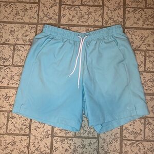 DSG Sky Blue Swim Trunks with White Drawstring